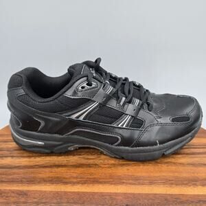 Vionic Shoes Womens 8.5 Wide Black Leather 23Walk Lace Up Walking Sneakers